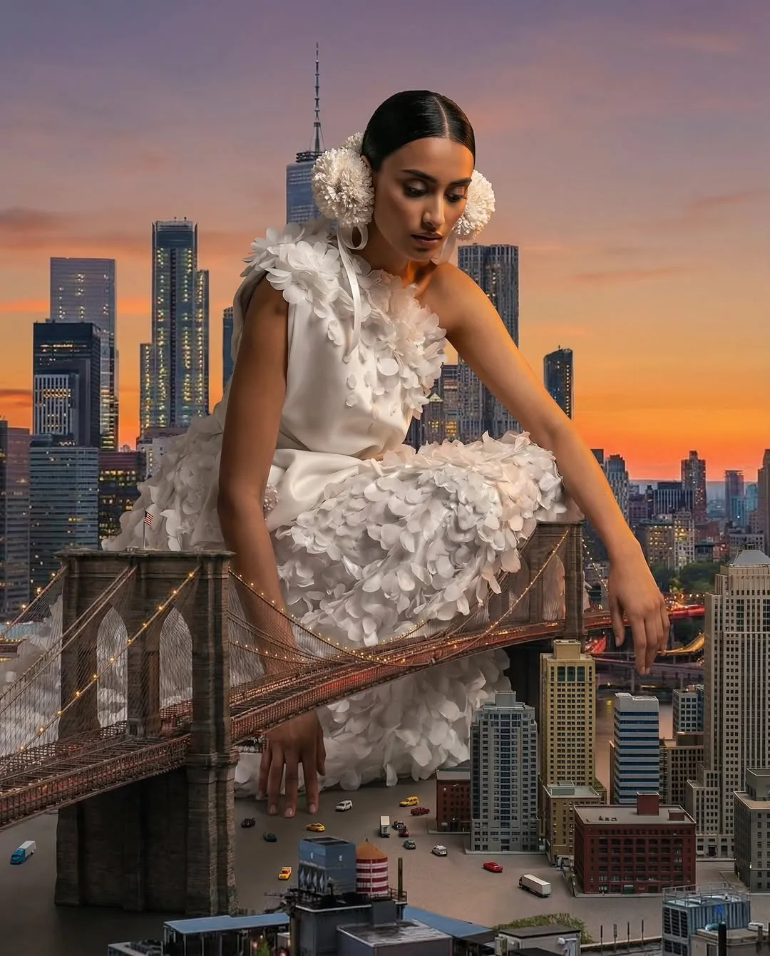 A Dior gown travels the world's cities.
